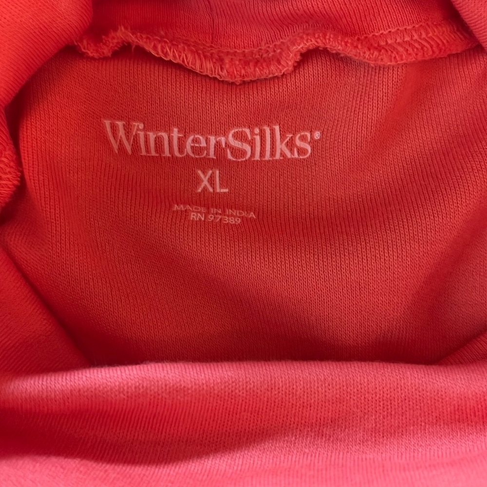 Winter Silks Coral Orange Turtleneck Top Size XL - Picture 8 of 8